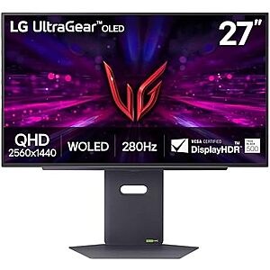 $449.99* | 27" LG UltraGear 27GX700A QHD 280HZ Tandem OLED Gaming Monitor at Amazon